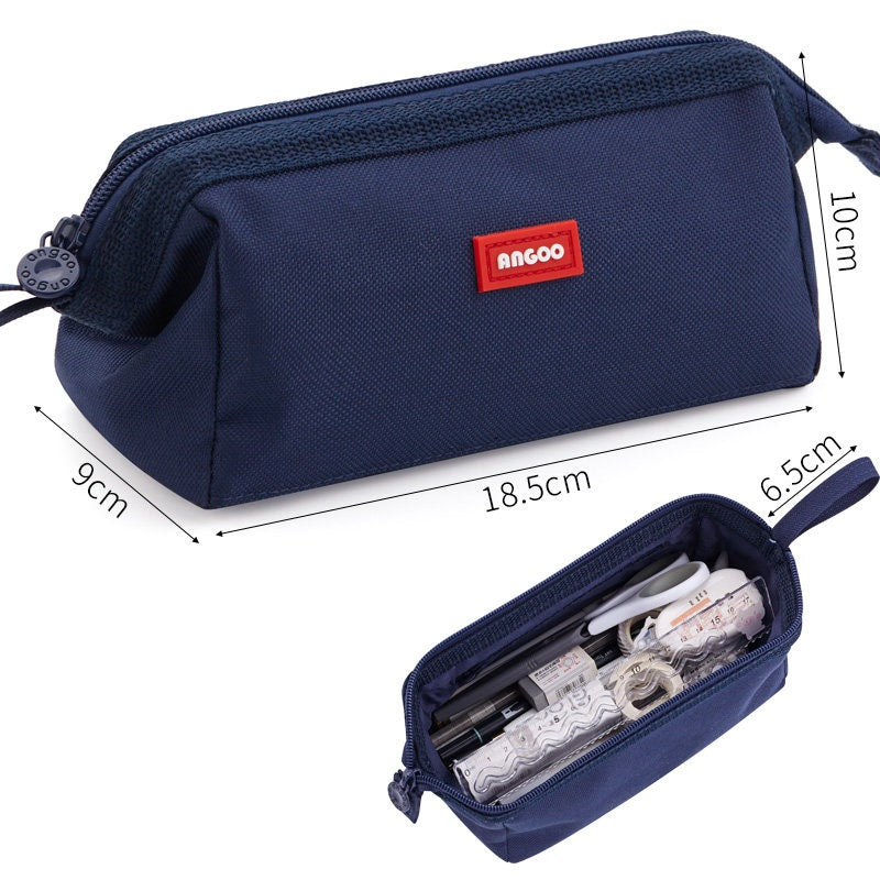 ANGOO Large Capacity Student Pencil Case – Classic Boat Shape