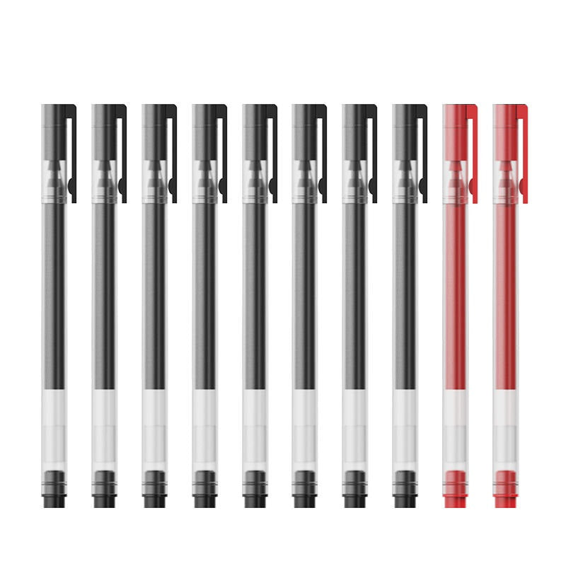 Beifa Gel Pen Black Red Ink 0.5mm Pack of 10 0.7mm 8 Black 2 Red