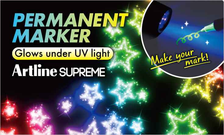 Artline SUPREME PERMANENT MARKER Glows Under UV Light 1.0MM 4 Pack