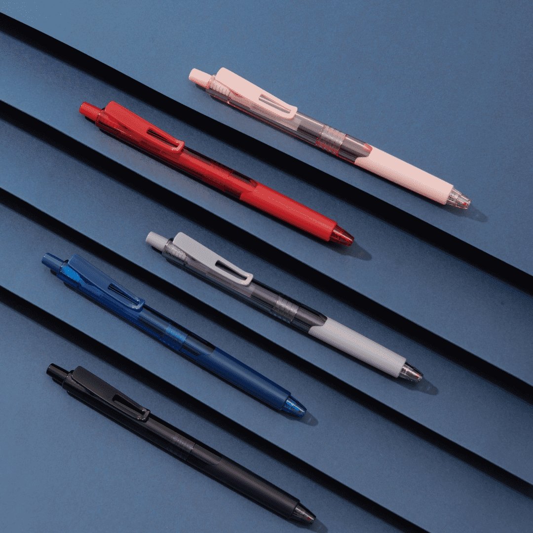 Kaco K9 Gel Ink Pen Transparent 0.5mm,5 Pack