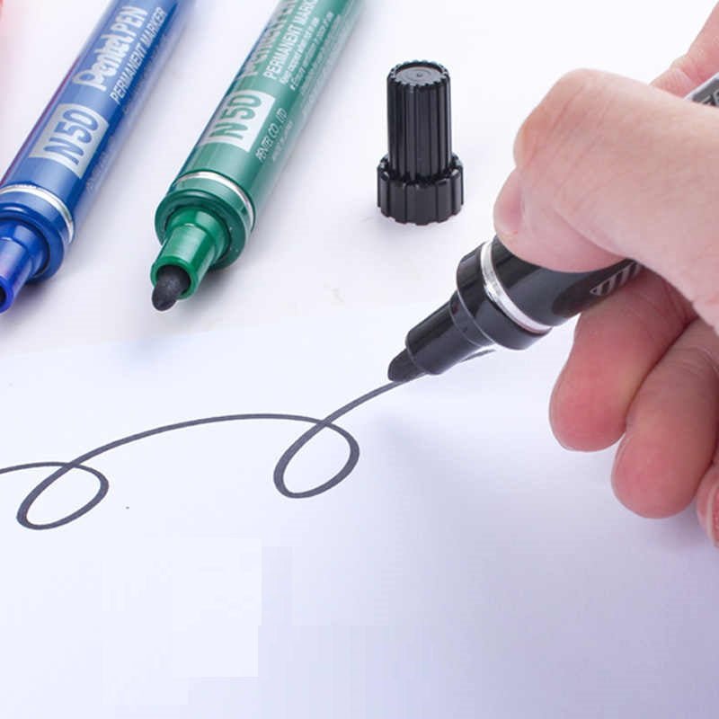 Pentel N50 Permanent Marker Pen Bullet Tip 4 Pack