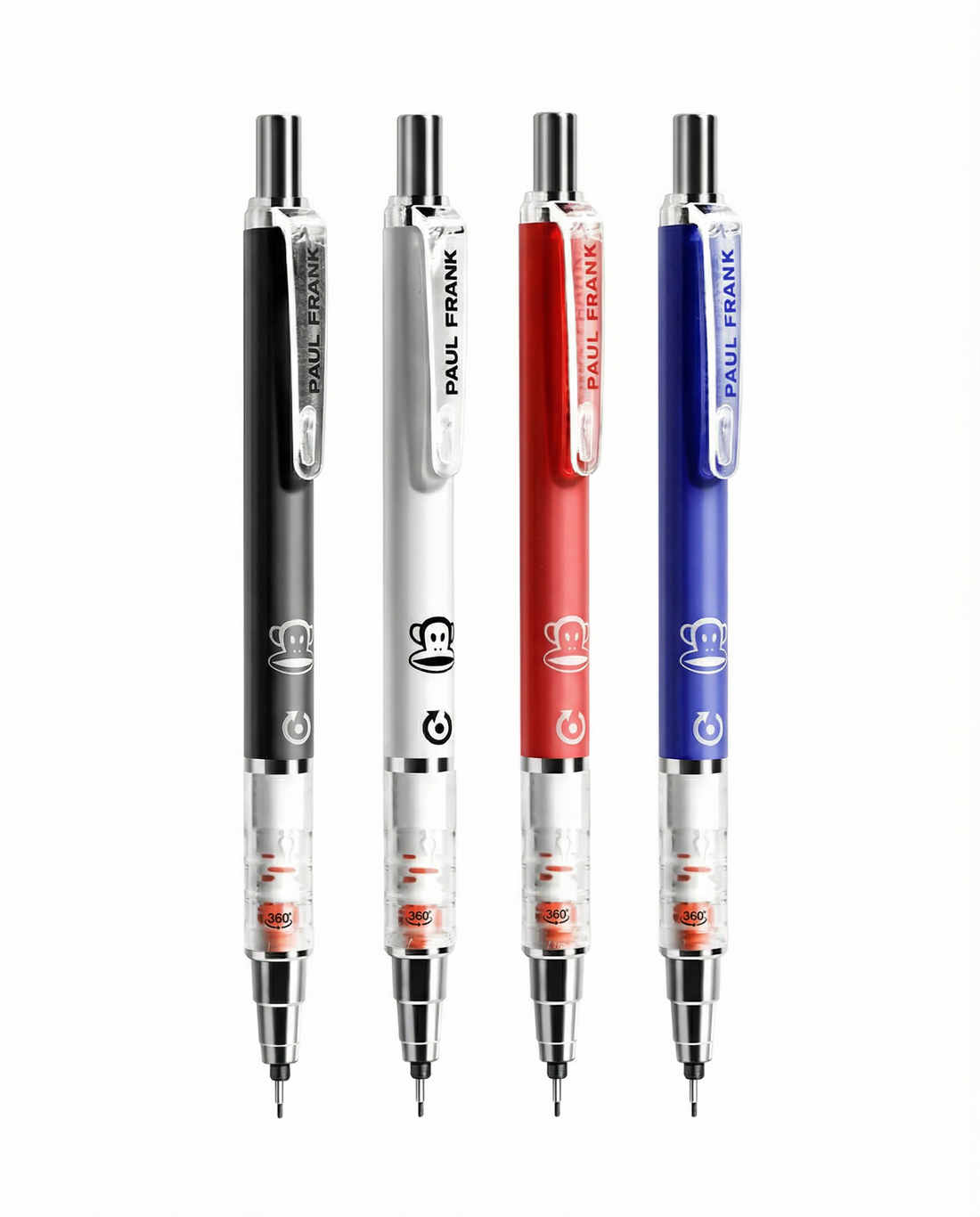 Paul Frank Julius Monkey Mechanical Pencil 0.5mm Set of 4 - Black White Red Blue