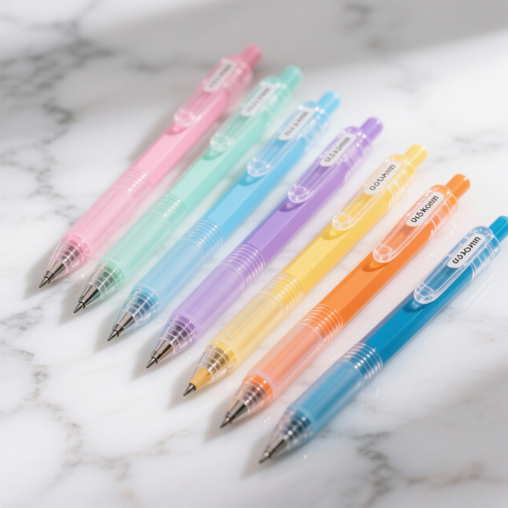 KOKUYO 5-piece mechanical pencil set on white marble - studio photo